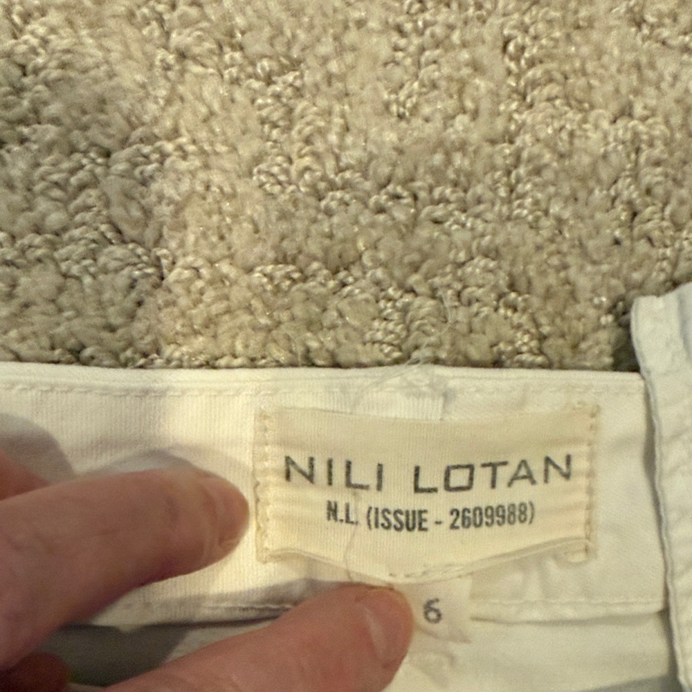 Nili Lotan Cream Crop Pants